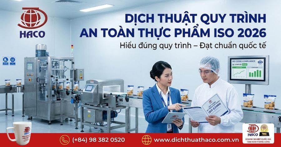 Dịch thuật quy trình an toàn thực phẩm ISO