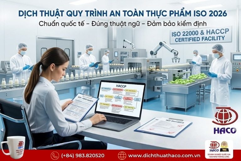 Dịch thuật quy trình an toàn thực phẩm ISO