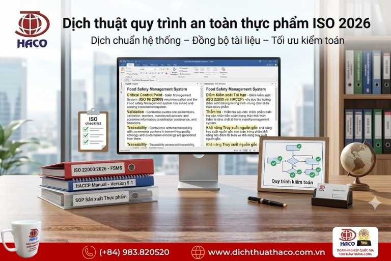 Dịch thuật quy trình an toàn thực phẩm ISO
