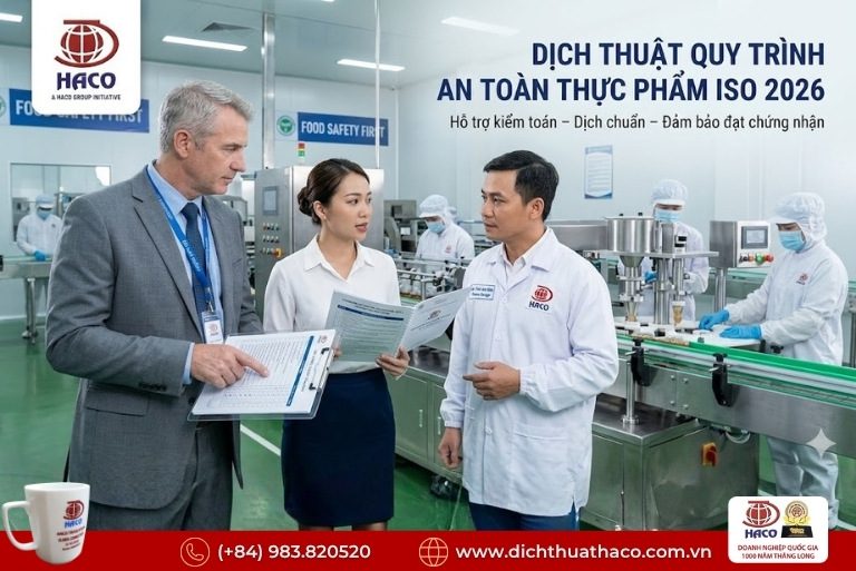Dịch thuật quy trình an toàn thực phẩm ISO
