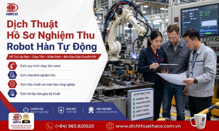Dịch Thuật Quy Trình Lắp Ráp Robot Hàn Tự Động