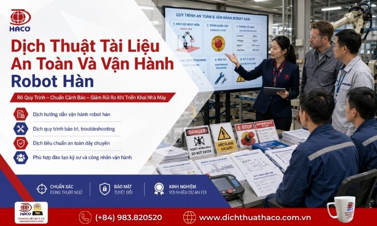 Dịch Thuật Quy Trình Lắp Ráp Robot Hàn Tự Động