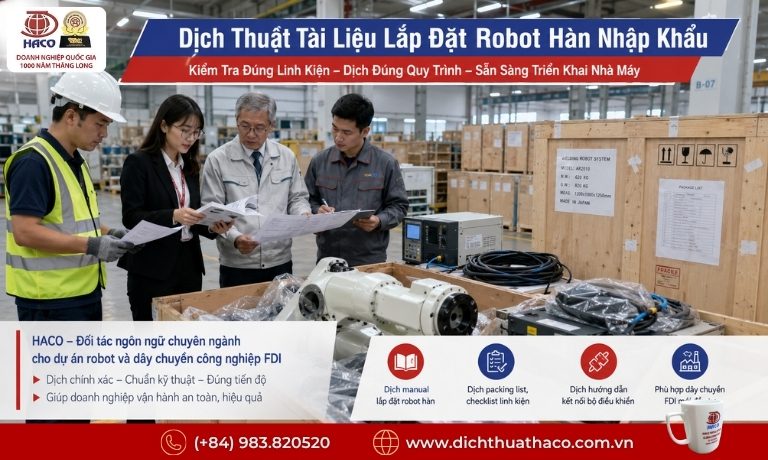 Dịch Thuật Quy Trình Lắp Ráp Robot Hàn Tự Động