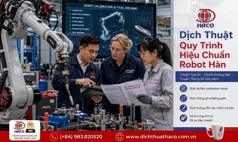 Dịch Thuật Quy Trình Lắp Ráp Robot Hàn Tự Động