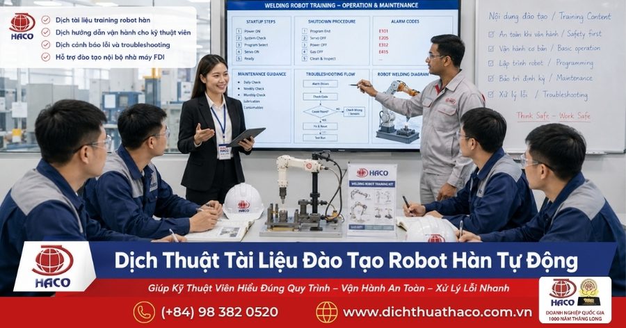 Dịch Thuật Quy Trình Lắp Ráp Robot Hàn Tự Động