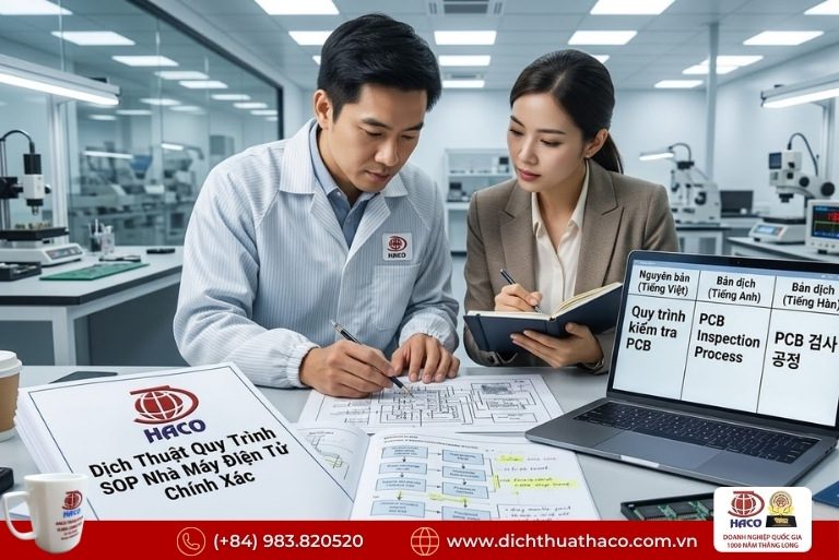 Dịch Thuật Quy Trình Vận Hành Nhà Máy LG Hải Phòng