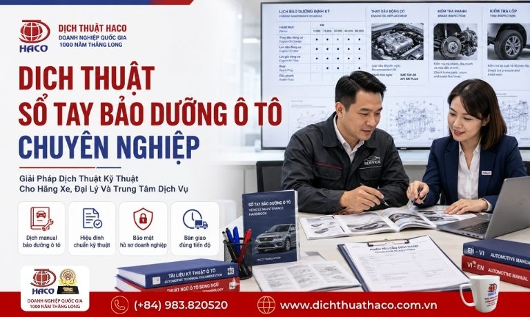 Dịch thuật sổ tay hướng dẫn bảo dưỡng ô tô 2 Dịch thuật sổ tay hướng dẫn bảo dưỡng ô tô