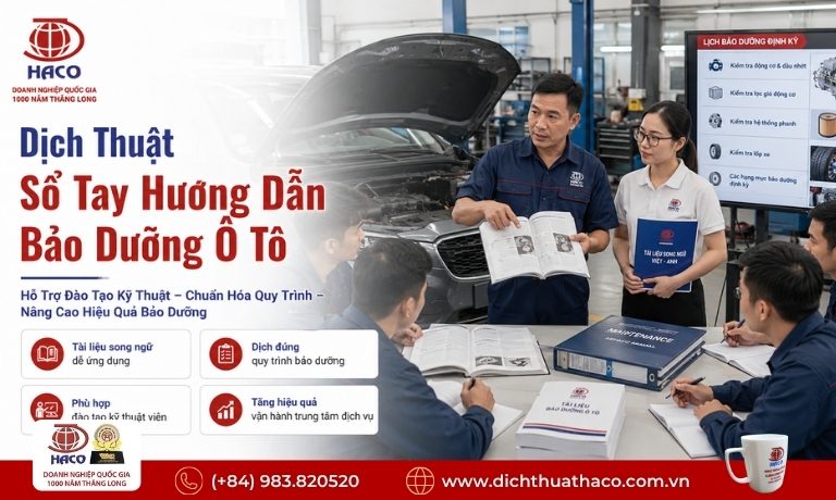 Dịch thuật sổ tay hướng dẫn bảo dưỡng ô tô 1 Dịch thuật sổ tay hướng dẫn bảo dưỡng ô tô