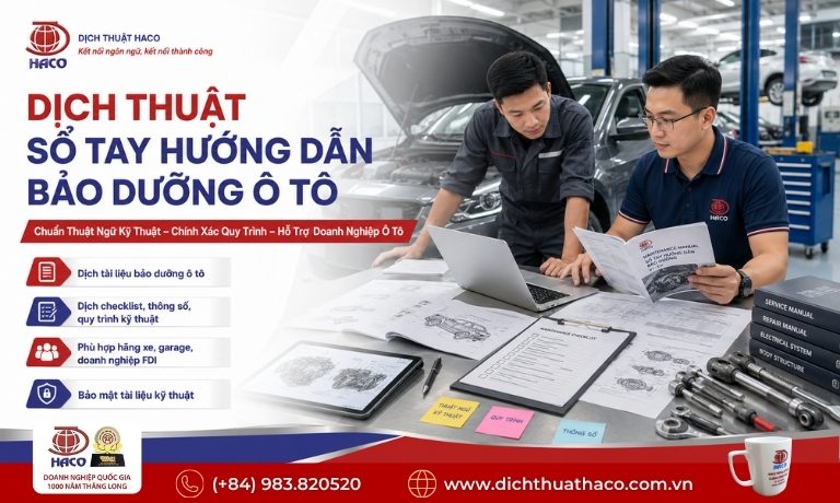 Dịch thuật sổ tay hướng dẫn bảo dưỡng ô tô 4 Dịch thuật sổ tay hướng dẫn bảo dưỡng ô tô