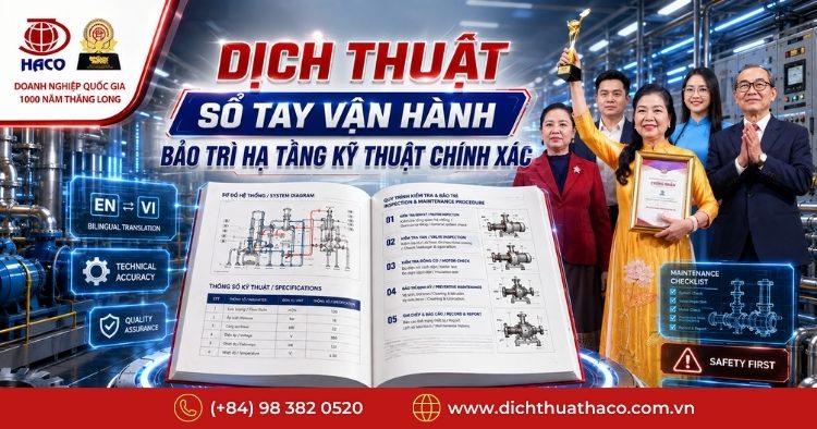 Dịch Thuật Sổ Tay Vận Hành Bảo Trì Hạ Tầng Kỹ Thuật Chính Xác Tại HACO 1 dich thuat so tay van hanh bao tri ha tang ky thuat