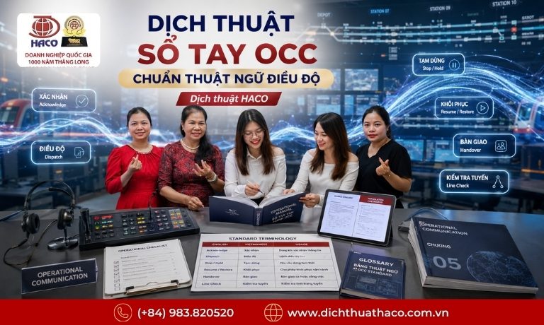 Dịch thuật sổ tay vận hành trung tâm OCC chuẩn thuật ngữ chuyên ngành 6 dich thuat so tay van hanh trung tam occ 1