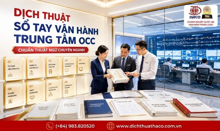 Dịch thuật sổ tay vận hành trung tâm OCC chuẩn thuật ngữ chuyên ngành 5 dich thuat so tay van hanh trung tam occ 2