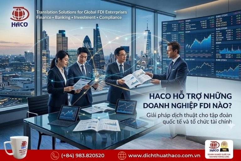 Dịch thuật tài chính ngân hàng FDI