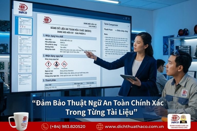 Dịch Thuật Tài Liệu An Toàn Hóa Chất Ngành Điện Tử Bắc Ninh