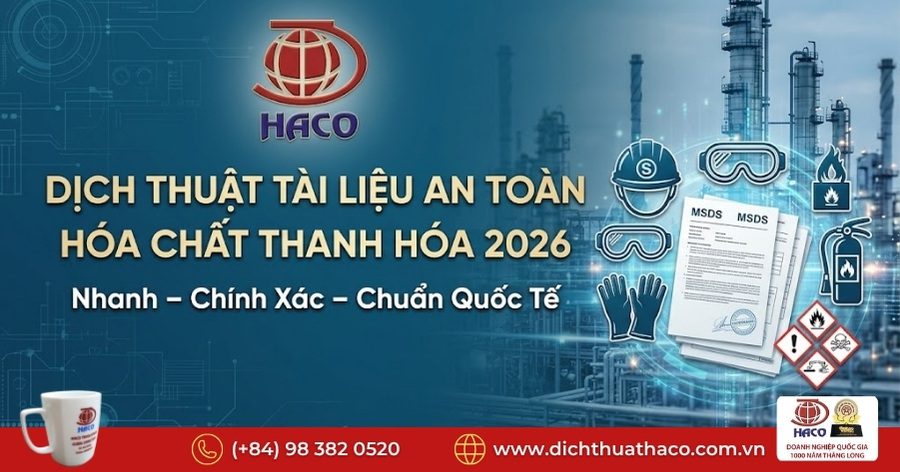 Dịch thuật tài liệu an toàn hóa chất Thanh Hóa