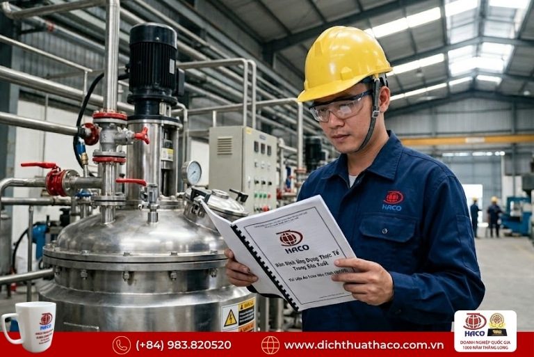 Phiên dịch kỹ thuật tại KCN Nghi Sơn 2026 tại Haco 12 Dịch thuật tài liệu an toàn hóa chất Thanh Hóa