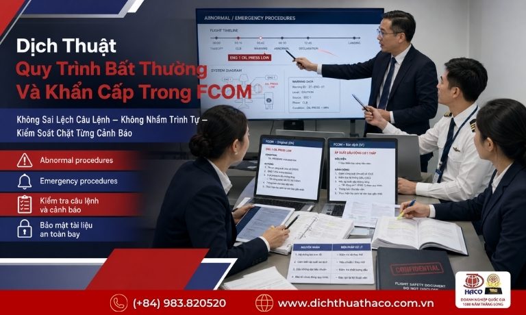 Dịch Thuật Tài Liệu An Toàn Khai Thác Bay FCOM Chính Xác Tại HACO 7 dich thuat tai lieu an toan khai thac bay fcom 1
