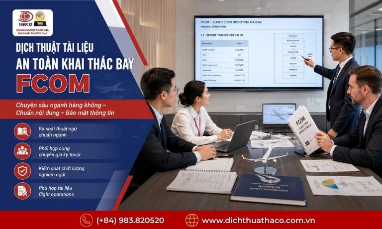 Dịch Thuật Tài Liệu An Toàn Khai Thác Bay FCOM Chính Xác Tại HACO 1 dich thuat tai lieu an toan khai thac bay fcom 6