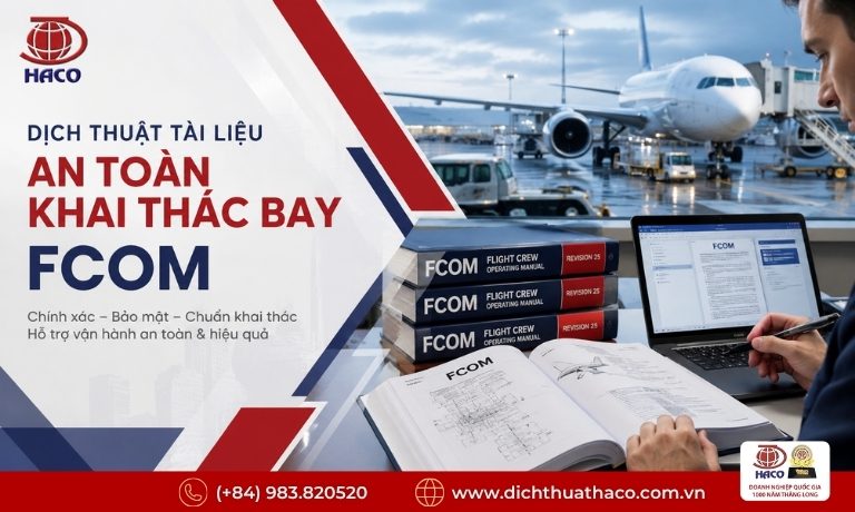 Dịch Thuật Tài Liệu An Toàn Khai Thác Bay FCOM Chính Xác Tại HACO 8 dich thuat tai lieu an toan khai thac bay fcom 8