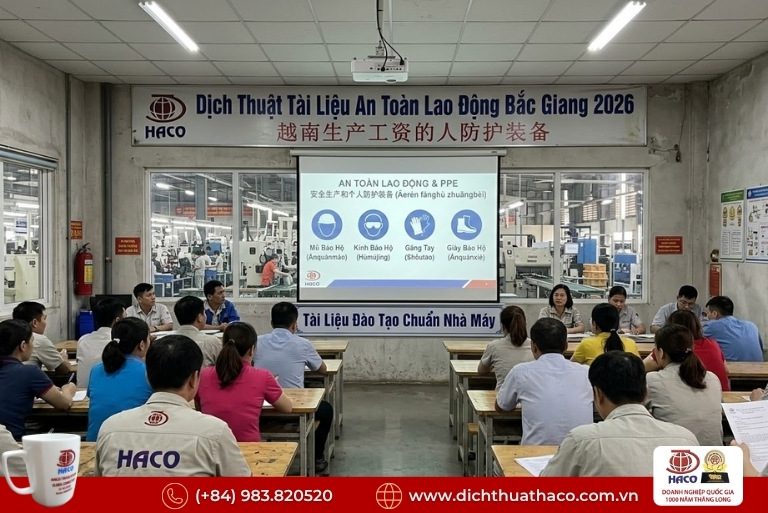 Dịch thuật tài liệu an toàn lao động Bắc Giang
