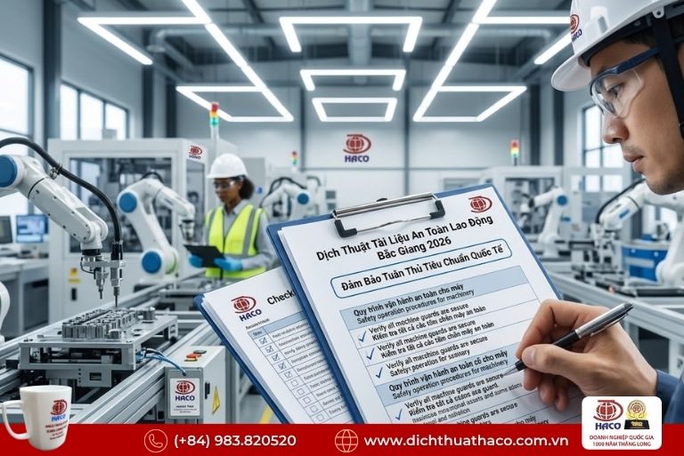 Dịch thuật tài liệu an toàn lao động Bắc Giang