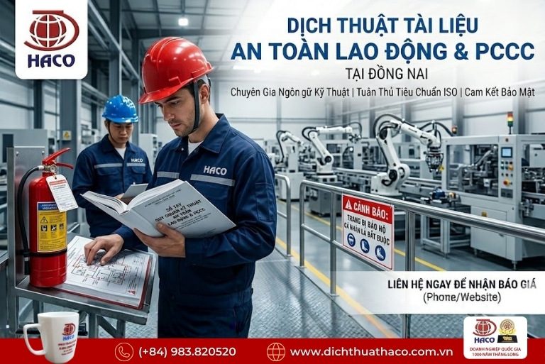 Dịch thuật tài liệu an toàn lao động và PCCC Đồng Nai