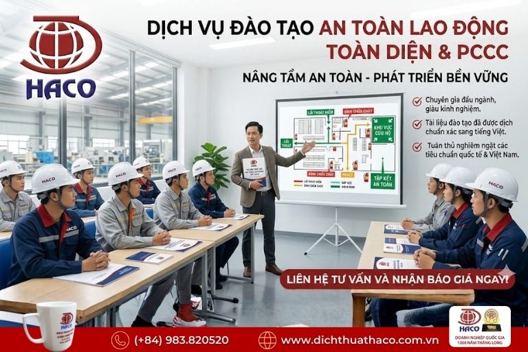 Dịch thuật tài liệu an toàn lao động và PCCC Đồng Nai