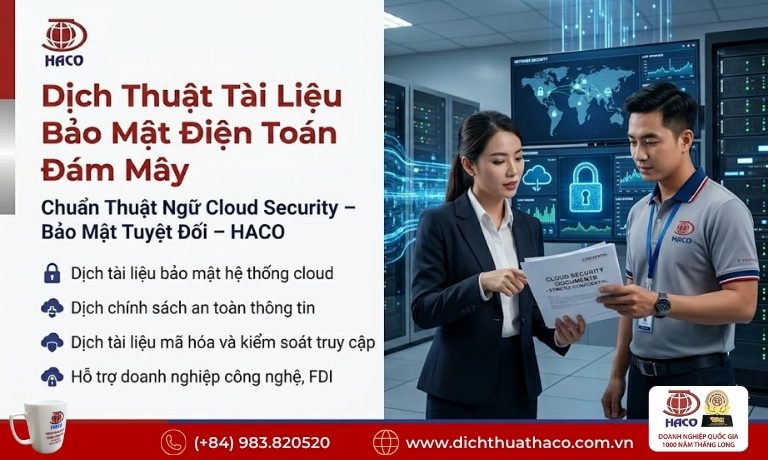 Dịch Thuật Tài Liệu Bảo Mật Điện Toán Đám Mây