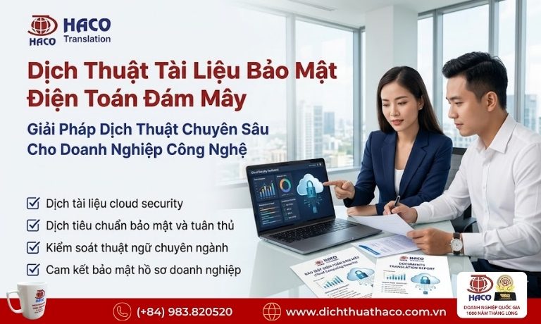 Dịch Thuật Tài Liệu Bảo Mật Điện Toán Đám Mây