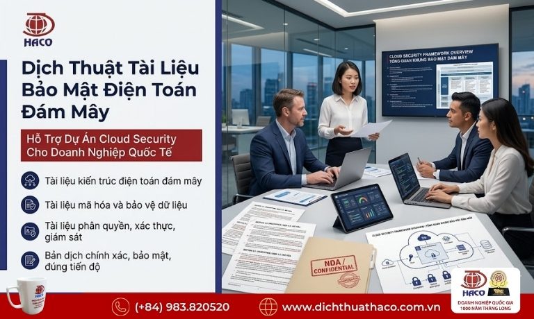 Dịch Thuật Tài Liệu Bảo Mật Điện Toán Đám Mây