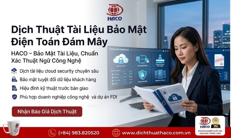 Dịch Thuật Tài Liệu Bảo Mật Điện Toán Đám Mây