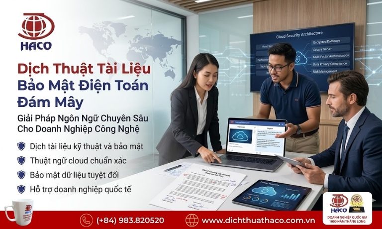 Dịch Thuật Tài Liệu Bảo Mật Điện Toán Đám Mây