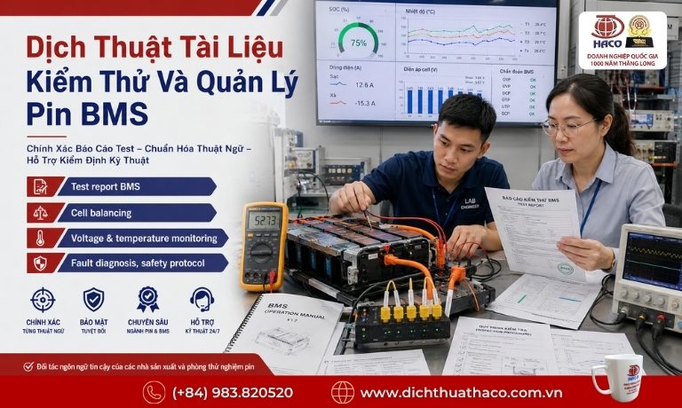 Dịch thuật tài liệu hệ thống quản lý pin BMS