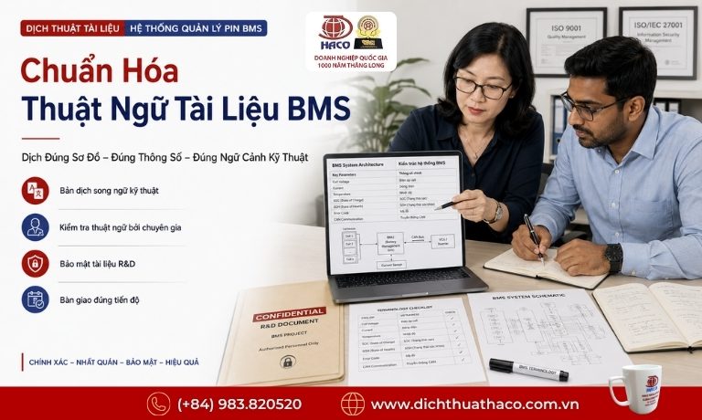 Dịch thuật tài liệu hệ thống quản lý pin BMS