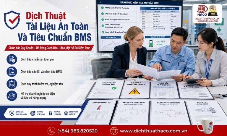 Dịch thuật tài liệu hệ thống quản lý pin BMS