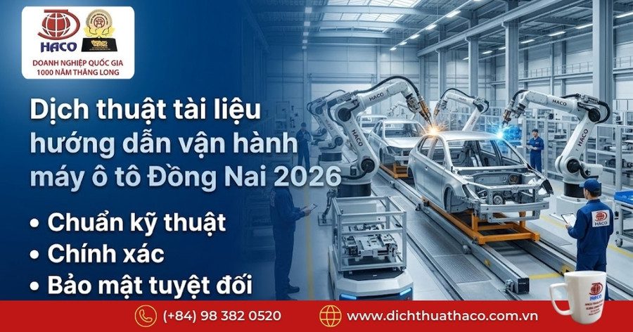 Dịch thuật tài liệu hướng dẫn vận hành máy ô tô Đồng Nai