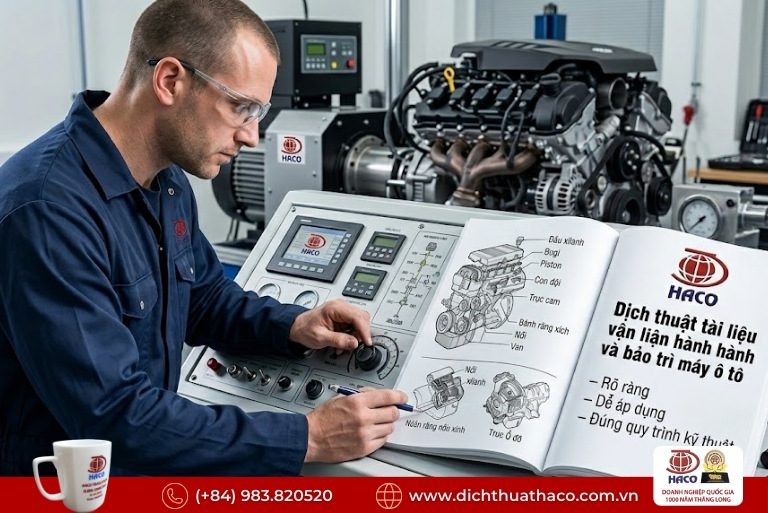 Dịch thuật tài liệu hướng dẫn vận hành máy ô tô Đồng Nai
