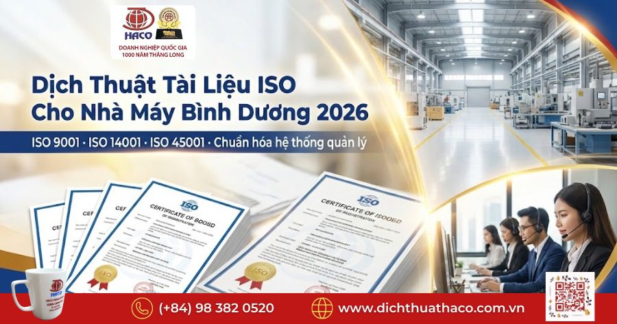 Dịch thuật tài liệu ISO cho nhà máy Bình Dương
