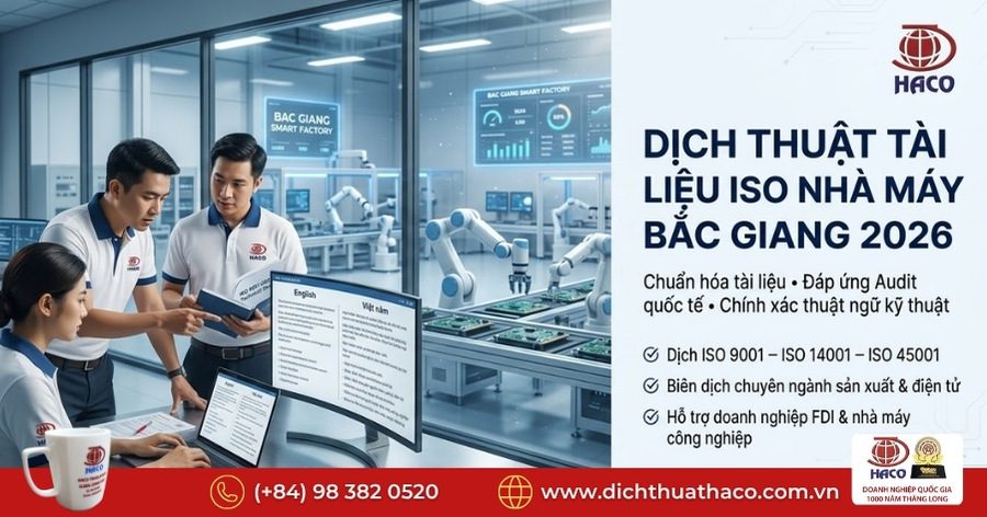Dịch Thuật Tài Liệu ISO Nhà Máy Bắc Giang