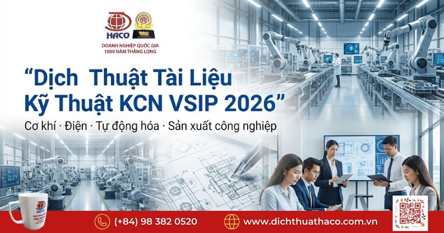 Dịch thuật tài liệu kỹ thuật KCN VSIP
