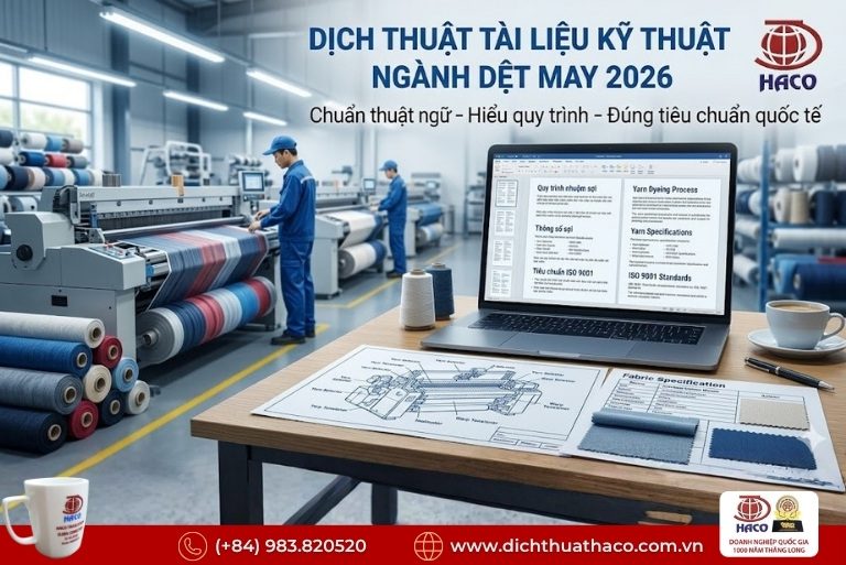 Dịch thuật tài liệu kỹ thuật ngành dệt may 2026 6 Dịch thuật tài liệu kỹ thuật ngành dệt may