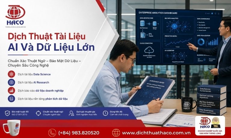 Dịch Thuật Tài Liệu Trí Tuệ Nhân Tạo Và Dữ Liệu Lớn | HACO 9 Dịch Thuật Tài Liệu Trí Tuệ Nhân Tạo Và Dữ Liệu Lớn
