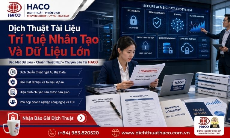 Dịch Thuật Tài Liệu Trí Tuệ Nhân Tạo Và Dữ Liệu Lớn | HACO 7 Dịch Thuật Tài Liệu Trí Tuệ Nhân Tạo Và Dữ Liệu Lớn
