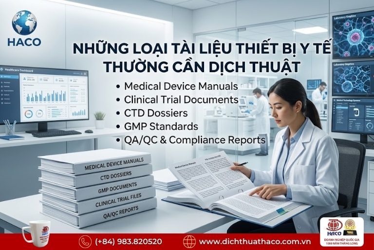 Dịch thuật thiết bị y tế công nghệ cao