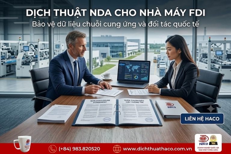 Dịch thuật thỏa thuận bảo mật thông tin NDA