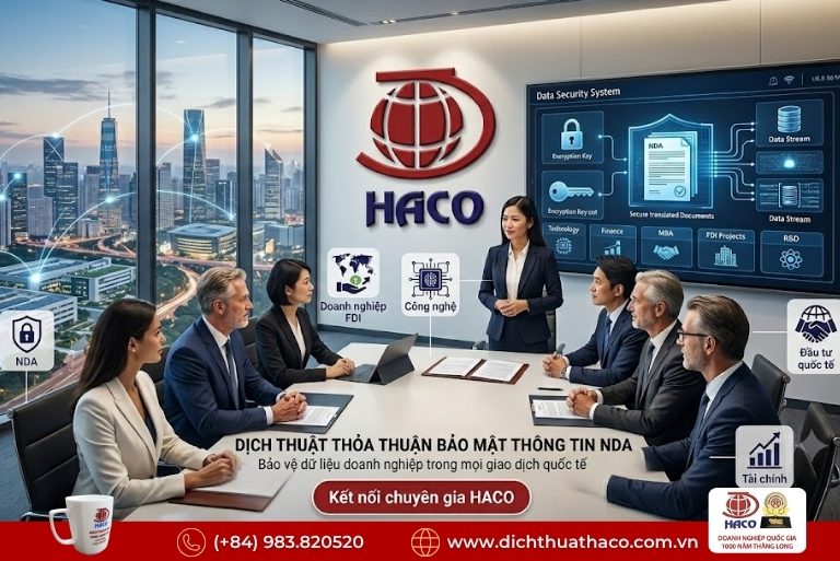 Dịch thuật thỏa thuận bảo mật thông tin NDA