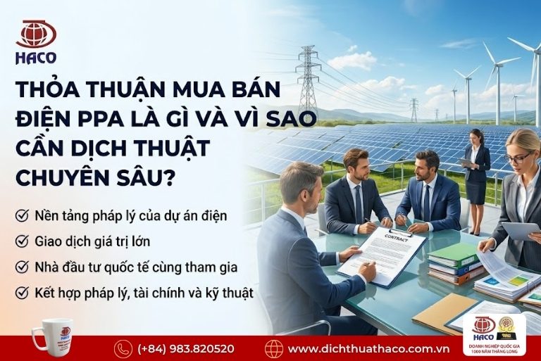 Dịch thuật thỏa thuận mua bán điện PPA 1 Dịch thuật thỏa thuận mua bán điện PPA