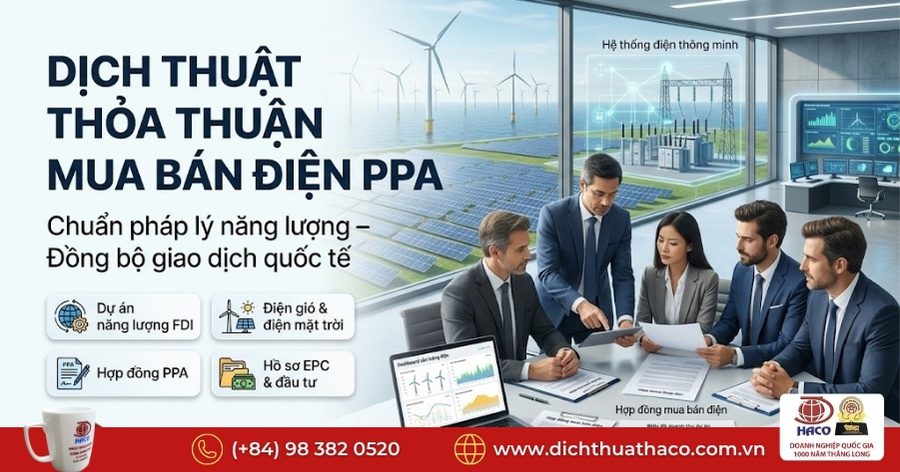Dịch thuật thỏa thuận mua bán điện PPA