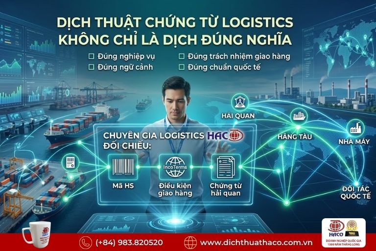 Dịch thuật tờ khai hải quan mã HS