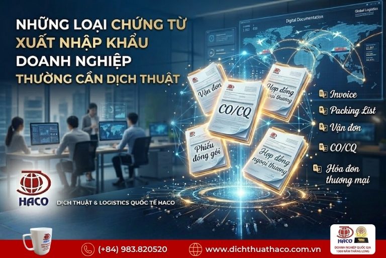 Dịch thuật tờ khai hải quan mã HS